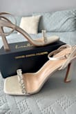 I struggled to find the perfect shoes to match my wedding dress. But I found them at Lulus! I wanted something simple but also something with a touch of glam. These are just that, the perfect ivory color, rhinestones, and a square heel. I think these will work great for my outdoor wedding and they look stunning with my dress! - Abbey P.