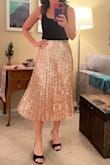 Felt super elegant. So pretty as it moves. Felt like a million bucks. I'm a M in a lot of stuff from Lulus, but this was small and runs a little bigger. It's not tiny at the waist. - Elisabeth T.