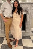 Wore this for my wedding rehearsal and loved the pale pink color of it. The slit placement was a bit uneven, and it doesn't have much stretch for wider hips, but it still worked well for me. - Julie M.