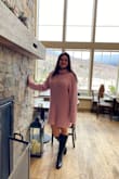 This is my favorite casual sweater dress; it is so soft, comfy, and flattering!! Loved it so much that I ordered it in white too!! I really hope they do more colors, like a soft blue or purple would be so pretty. After reading the reviews, I sized down and got a medium; it fits perfectly and still has the oversized feel that I wanted. - Melissa P.