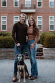 I ordered this too to wear for a casual Fall family photoshoot. Loved the way it fits smoothly against my torso & arms. Perfect length to tuck in with a belt, without bunching in pants. Very versatile. Love it, & am considering buying it in black as well. - Olivia R.