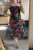 This dress is high quality and comfortable. I love the vibrant colors and unique pattern. The straps do seem delicate, though, but they get the job done! - Sarah W.