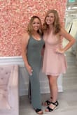 Loved this dress! The only thing I will say is the material is on the thinner side, so it's not a dress to wear when you feel bloated because it does show every curve. Love the color and love the style though! - Samantha W.