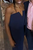 This jumpsuit was flattering. The medium was a little big around the bust, but that made it easy to go to the bathroom (I just pulled it down)! Ha! I wore Shapermint boy shorts for zero panty lines and silicone bra cups. - Nadine R.