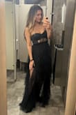 This fit pretty true to size! Even my small chest fit fine in the top! Got tons of compliments. I wore this to a masquerade/birthday/NYE party and it was perfect! - Julia B.