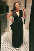 Love that this dress is classy with a little bit of edge! I'm fairly short but I got a large to fit my waist and I'm glad I did. Since I have a smaller bust, I needed to pin the length of the sleeves in the back and then it fit perfectly. I got so many compliments on my dress throughout the evening, I'll definitely be wearing this for upcoming events. - Maddi W.