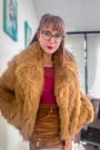 I love the color of this coat! It adds a little movie star feel to any outfit. - Lisa H.