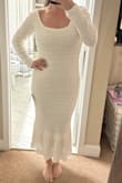 I bought this for my honeymoon and am so excited to wear it. Fits true to size. It's stretchy/comfortable. - Ali B.