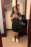 I love this dress, but the medium was so big on me. Since it was so big, it gave me a weird fit; in the back, the fabric bunched up, and you could tell it was loose. But I did think it was cute. - Victoria F.