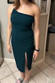 I bought this to wear to my friend's wedding in March and am so excited to wear it! It is very flattering on my curves, and the green is a really pretty color. Would definitely recommend it to a friend! - Breland G.