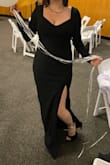I got a medium, fits great and [is] true to size! It does have some stretch, which makes this dress really comfortable. It was a bit long for me, as I'm pretty short. That's my only complaint. I'm so happy I bought this!! - Marissa S.