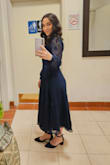 I wore this to a Sweet Sixteen and felt so elegant in it. It was the perfect length for my petite frame. Although I am small-chested, I did wear a lace navy blue bralette to go with the wrap dress, and it completed the look. I would definitely recommend it. I got so many compliments on it, and I am more than happy with my purchase. Thank you, Lulus! - Roberta