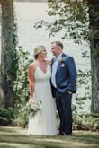I had all but given up looking for the right dress that gave me "THAT feeling" when I tried it on! This was the last one I had ordered in June for our July wedding! Once I tried it on I immediately knew it was the one!! It was light, cool, and comfortable. So perfect for a summer wedding! - Megan R.