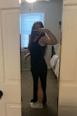 Overall, I don't love the dress but I like it. The ruching in the front is a bit loose and baggy. From the side, it sticks out a little but it's not too noticeable. It's too long for me because I'm 5'1 but it looks great hemmed. It's comfortable and loose-fitting. - Kathryn G.