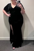 This dress was so flattering! I loved the black velvet, worked great for attending a black tie wedding I attended. Very comfortable! I did size up as I do have bigger hips and butt. Fits great! - Jordan S.