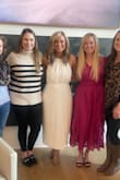 This was the perfect dress for my bridal shower! I purchased a couple of options and this was the winner. Fits true to size. I was debating between small and medium. The medium was perfect for me because I don't like things too tight! Will wear it again on our honeymoon :) - Amy M.