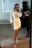 I loved the dress! I wore it for my civil wedding and it fit my size almost perfectly. It looked super cute. I was looking for something very delicate and elegant and it met my expectations. I had been feeling a bit overweight in the last month and it gave a very slim figure to my body, so it was just perfect! - Daniela A.