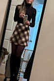 Love this one. It fits great with a little bit of stretch to the waistband. I love the print and the colors, gives a lot of options to style it differently which I really appreciate! I added some sheer black tights and thigh-high boots and it was winter-appropriate and super chic! - Hailey G.