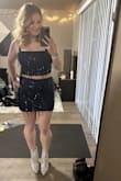 I typically wear a medium but know that Lulus tends to run a bit tight on me, so I ordered a large instead. It fits great! It's also fairly stretchy so once it's on and zipped up you don't feel locked into it and are free to move! Got this for the Taylor Swift concert I'm going to this summer. - Jessica E.