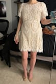 Ordered this as my top choice for my reception dress, and it didn't disappoint. Great quality, super cute on, and sooo soft and comfortable! The fit was much looser than I expected. Based on the size guide, I expected it to be a perfect fit on the bust and hips and [to be] a little tight on the waist. As it turns out, there was actually a good amount of room to spare all around. So, if your measurements put you at a S on the size guide, def size down to XS (unless you prefer a loose/baggy fit). I like a more fitted look for party dresses, so I would have exchanged for an XS if I had decided to go with this dress. In the end, though, I kept a different Lulus style that I loved even more. - Jen H.