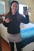 Everything in this photo except the tights is Lulus! I'm obsessed with this outfit and feel super cute! The skort is the perfect fit and short, which I love. Hits the upper 1/3 of my thigh, so if you're really tall (I'm not) it might be really short. But for me, it's my new favorite! - Brittany S.