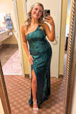 Wore this to a Mardi Gras ball and it was a perfect fit! I felt that the shape of the dress complemented my figure so well! A simple strapless bra was perfect to hold the girls up, which is great. It's always stressful yo find a bra that works with a fancy gown. - Carly C.