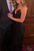 Got this dress for a wedding and loved it! This dress was very flattering and fun to dance in. The only issue was that it is pretty low cut, I had to use boob tape to keep it down which wasn't ideal but it worked. Didn't get a great photo but still would recommend this dress for any wedding! - Sammy