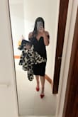 I have never had a dress this style fit my body so well. The fabric is stretchy and comfortable, but it doesn't look cheap like some stretch fabrics do. It hugs in all the right places and really flatters my figure. I have a larger bust, and the neckline was fine... a little sexy but not inappropriate. This was perfect for an upscale dinner! - Mikayla C.