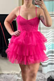 The bust didn't really support my breasts. Cute but the dress was really short, and I looked liked a cupcake. Cute on the model but not on me. - Julie M.