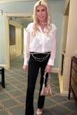 This blouse fits perfectly! It is a sheer material so I wore a nude cami underneath. This is such a high quality piece for such an affordable price. Definitely a staple that you could wear many ways, but I paired it with black dress pants for an award dinner. - Brittany M.
