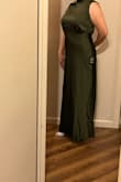 I am 5ft4, 140lbs, and a size small. This dress is perfect. I purchased it for a wedding and could not have been any happier. I ordered a medium and small and the small was perfect. Truly recommend. Fits well, length is perfect with heels. True to size. - Elizabeth J.