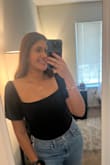 Love this top so much!! The back is super cute, and it's a bodysuit too, so it's slimming and has a great shape to it. Such a cute top! - Kavya S.