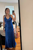 I loved the dress, but I just feel like it made me look a little boxy. Color was super vibrant, and the dress was just the right length! The waist fit, but it's the smallest it could comfortably be, so maybe size up. - Eva F.