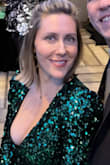 This dress has a deep V, but I was able to wear a push up bra with it. It was durable and comfortable. - ANGELA W.