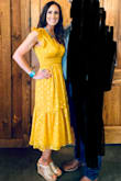 This dress is stunning in person! Beautiful colors and so vibrant! - Carlissa N.