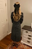 I loved the style and the fit of this dress! It was super cute and fun to style. The only thing that bugged me was the thin material and how static-y the dress was. Washing it and wearing a slip helped a lot. Overall, great buy and I got lots of compliments at the dance! - Karlie O.