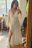 This dress is so perfect! The material is thick, and it doesn't look or feel cheap. I am wearing this dress with two inch boots. I'm hemming the bottom of the dress just an inch, so it barely kisses the ground and doesn't drag. I bought four dresses before this one, and I'm so glad I decided to buy from Lulus; it's just what I envisioned for my special day. - Rachel T.