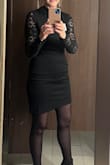 True to size and great quality. Very happy with the material, length, and speedy delivery. Perfect winter black dress for a work event. - Jenny D.