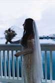 This veil is everything. I was obsessed from the minute I opened the package. The length is perfect and it made our wedding photos a bomb! I also had a wedding dress and shoes from Lulus. - Romana P.