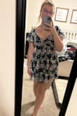 I got this dress for a wedding rehearsal dinner in the countryside. It was perfect! I love the length. I was worried it was going to be too short but it was not. The floral print allows for lots of shoe options as well. - Megan L.