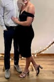 I purchased this dress for my friend's wedding in December. It's elegant and classy, with a little something extra from the v-neck and shoulder design. I felt super comfortable all night. This is a staple LBD in my closet that I know I can pull out for any formal event. I love it! - Riana T.