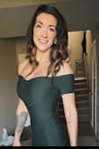 Absolutely loved this dress. The material is perfect - thicker so it hides any "flaws" as well as hugs in all the right places. Doesn't tend to slide down, causing numbers of adjustments as you wear it for a longer period of time. I loved it!! - Nicole R.