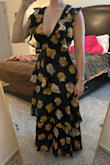 Love this dress! It's a tad long, but definitely could get away with no alterations if my heels are high enough. It's super light and airy and the material doesn't feel cheap/like it will get super static-y. It did lay kind of weird when I first opened it, but nothing that a little steaming won't fix. Looking forward to wearing this to an early spring wedding! - Samantha R.