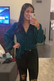 Bought this top for going out and couldn't wait to wear it dancing this weekend. I got sooo many compliments about the color and how it fits! Got a little hot as I was dancing (not the most breathable fabric), but overall am a big, big fan!! - Sima B.