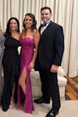 This dress was a perfect fit. No alterations needed. A perfect mix of elegance with a touch of sexy. Great quality. The dress has a grip built in to keep the dress from sliding down and stays up well! Absolutely loved this dress. - Claire W.