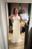 So pretty. I loved the shape it gave me and it was comfortable. However, the straps were too long for me I thought and the top was a little big as well so I would need some altering. The lace wasn't my favorite pattern either - it can lean a bit "tableclothy". - Alethea R.
