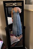 I normally hate maxi dresses but needed one to cover my ugly compression stockings (pregnancy varicose veins =D) that would still be cool enough in the Florida heat and this fit the bill! Beautiful dress. Pregnancy bust looks amazing in it. I'm normally a small but sized down to a xs after reading reviews. Maybe even a xxs pre-pregnancy. - Alex S.