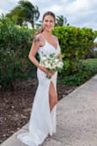 I am so impressed with the quality of this dress! It is even more beautiful in person than in the photos. I had to order it very last minute and did not have time to get alterations, but it was still incredibly comfortable and looked so beautiful. We had a beach wedding in the Bahamas and it was perfect. - Kristy S.