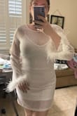 I am OBSESSED with this dress. It's pretty comfortable and flattering. I did swap out the white slip for one I already had that's a size larger. I found the slip it comes with is a bit shorter than the sparkly dress, and you could see my q a bit. But other than that, perfect dress for my Bach party! - Breann T.