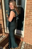 This dress fits like a glove and shows off all my curves. I'm 5'2 so I had to get an inch taken off the bottom, but everything else was perfect. However, the zipper did give me some trouble even before I tried it on, but I was eventually able to unzip/zip it. The material is stretchy and thick in the way that it hides all imperfections! I certainly didn't need to wear spanx, but I did just to be safe. Not sure about my hips, but 26/27 inches in the waist, and typically a size 2/4 in jeans and ordered a small. Definitely recommend this dress! - Alexa S.